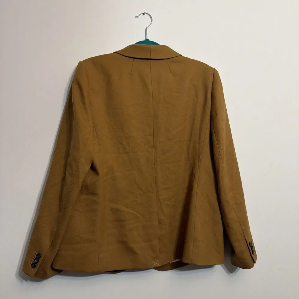 J Crew Parke Blazer Wool Camel Tan Career Work J5627 - Size 14